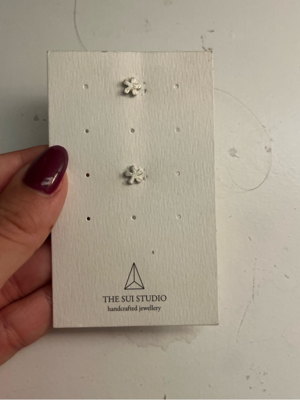 Silver Flower Stud Earrings - Silver